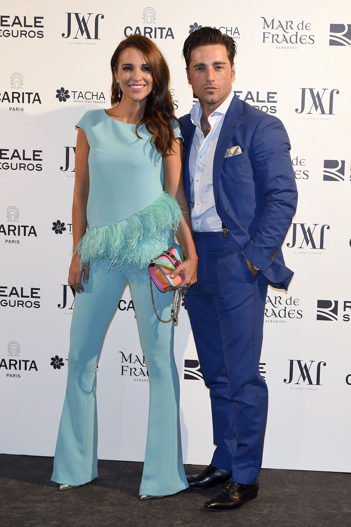 Paula Echevarría y David Bustamante, estrellas en el desfile de Jorge Vázquez, septiembre 2015