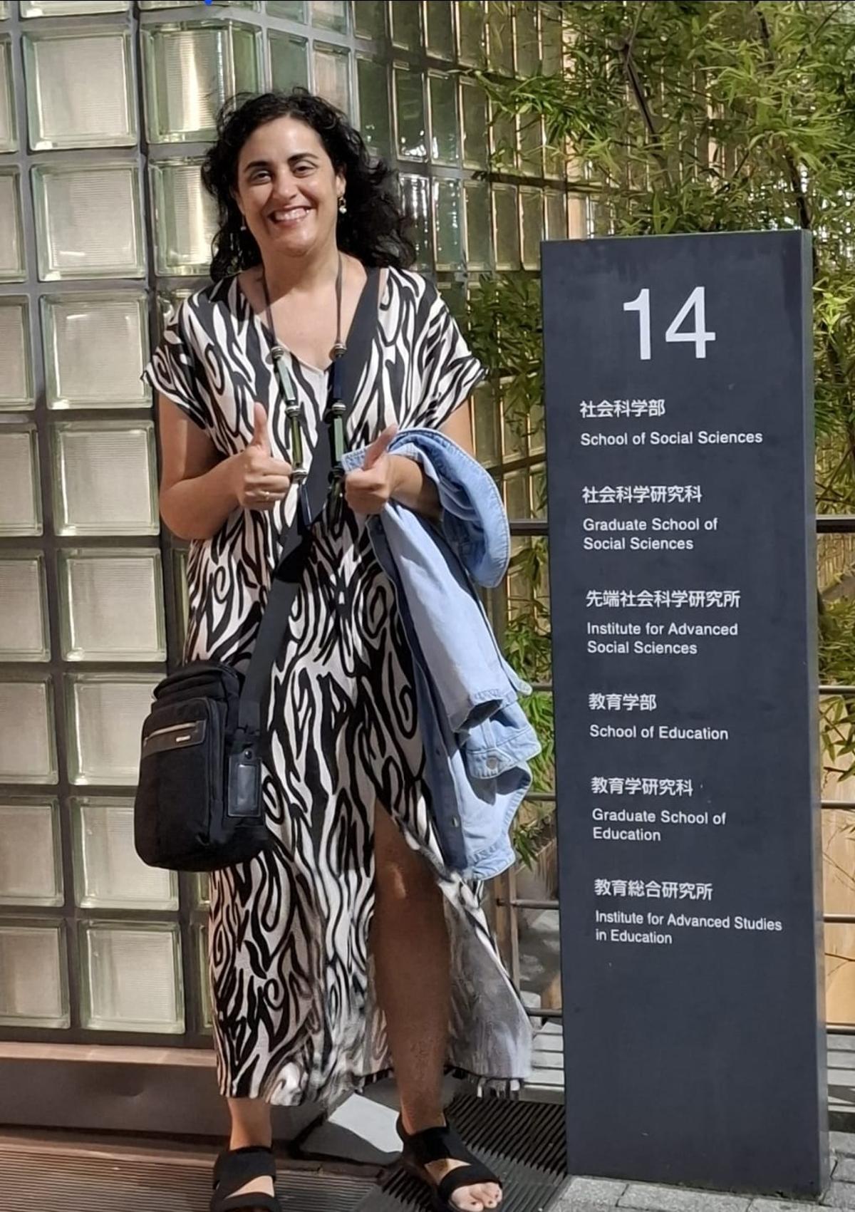 Otra imagen de Esther Heredia durante su estancia en Japón