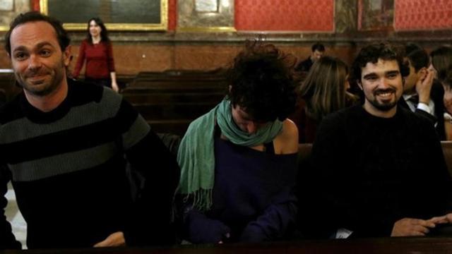 Algunos de los absueltos por el asedio al Parlament, durante la vista por los recursos en el Tribunal Supremo. Foto de archivo.