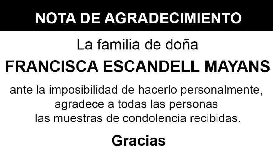 Nota Francisca Escandell Mayans