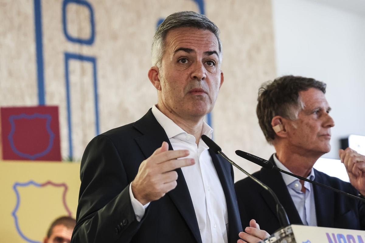 Victor Font attends the press conference during the presentation of his candidacy for the presidency of FC Barcelona with the NOSALTRES platform at YouPlanet on January 23, 2026 in Barcelona, Spain. AFP7 23/01/2026 ONLY FOR USE IN SPAIN. Javier Borrego / AFP7 / Europa Press;2026;Soccer;Sport;ZSOCCER;ZSPORT;Press conference of Victor Font for the FC Barcelona Presidential Elections
