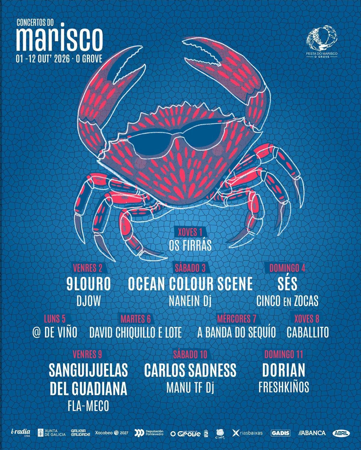 El cartel de los conciertos.