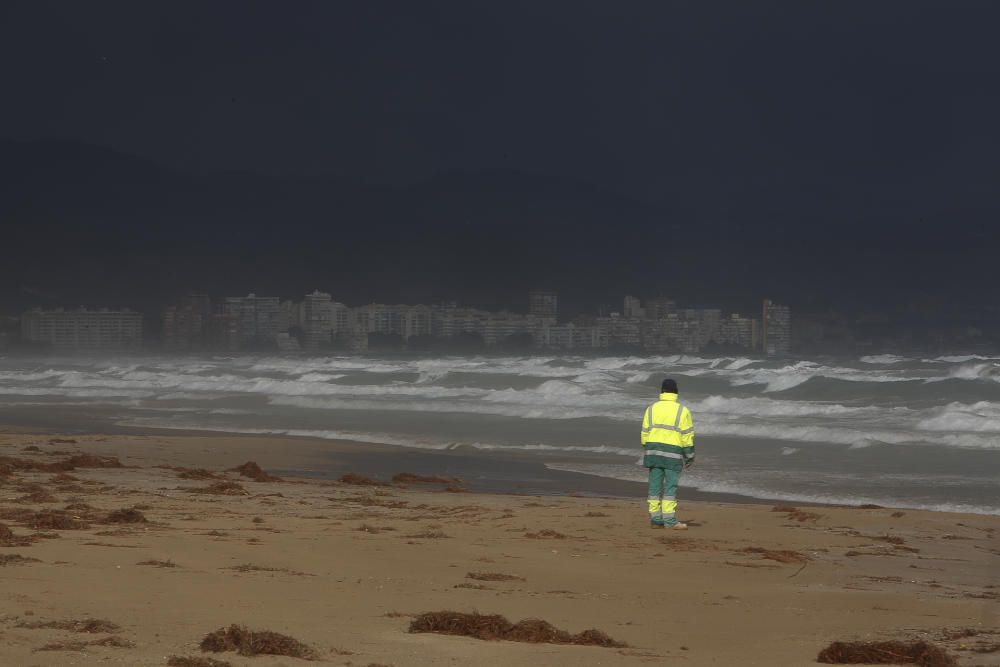 El temporal, en la playa de San Juan y Muchavista