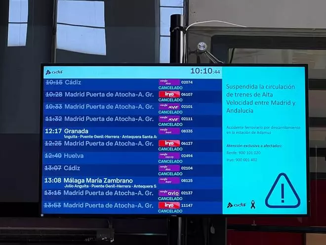 Vídeo | Calma en Santa Justa tras las cancelaciones de los trenes AVE