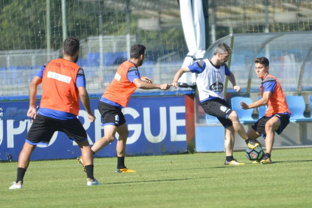 Entrenamiento en la ciudad deportiva de Abegondo el 16 de agosto de 2017.