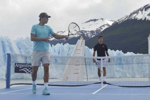 Nadal y Djokovic, sobre hielo