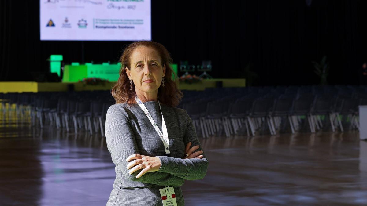 La presidenta de Ceafa, Mariló Almagro, en el Recinto Ferial de Ibiza durante el congreso.