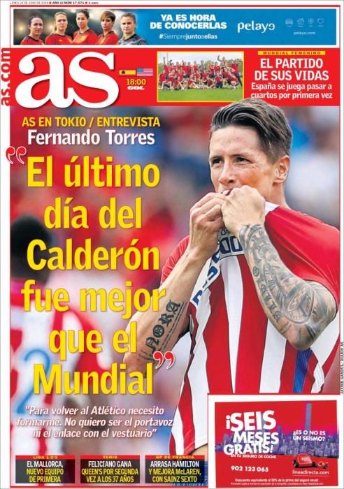 Portada AS lunes 24 de junio de 2019.