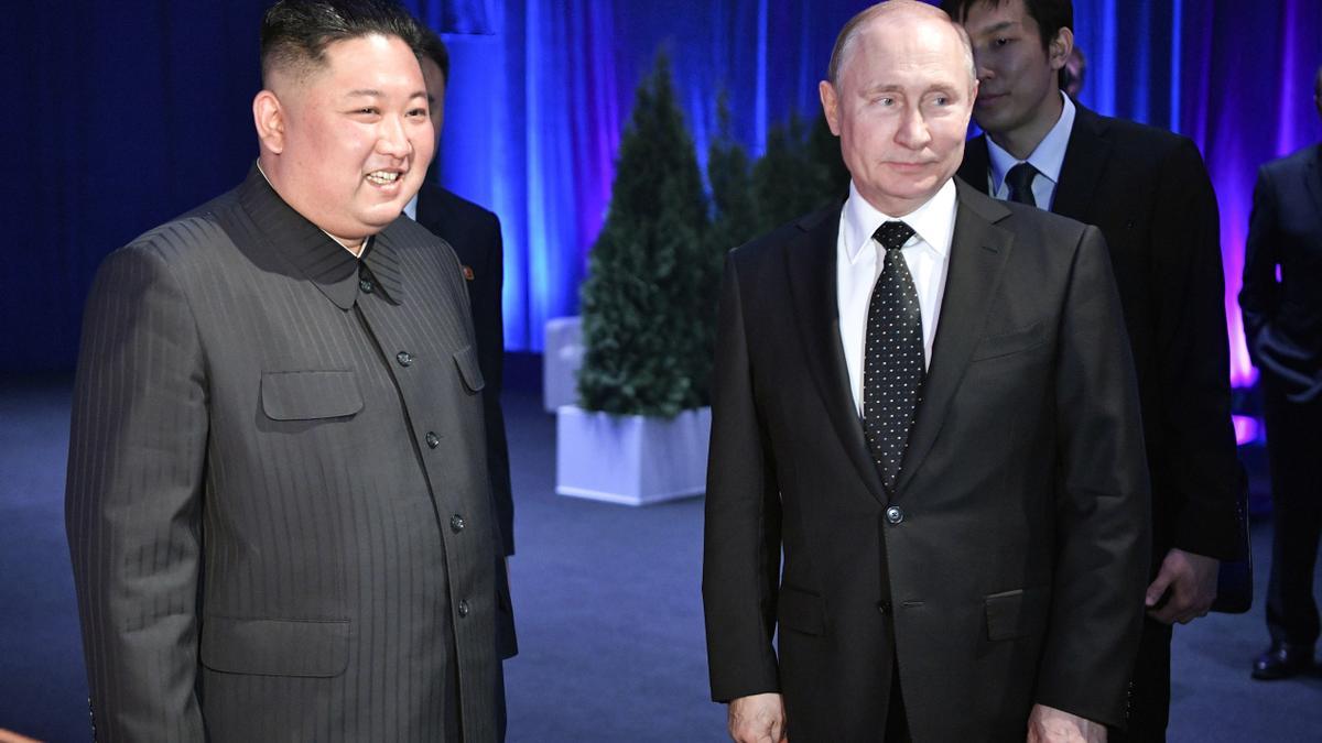 Kim Jong-un y Vladimir Putin en una imagen de archivo.