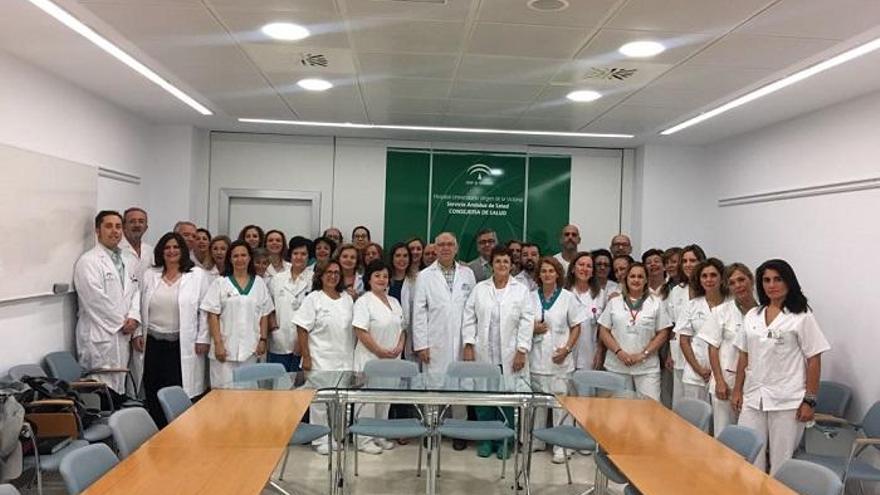 Equipo del Servicio de Angiología y Cirugía Vascular de Málaga, en el Hospital Clínico.