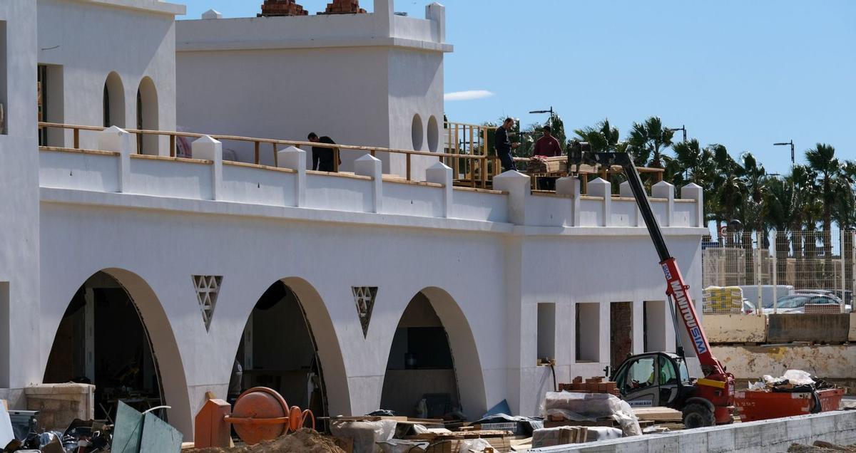 Continúan las obras en la Casa de Botes del Puerto de Málaga.  gregorio marrero