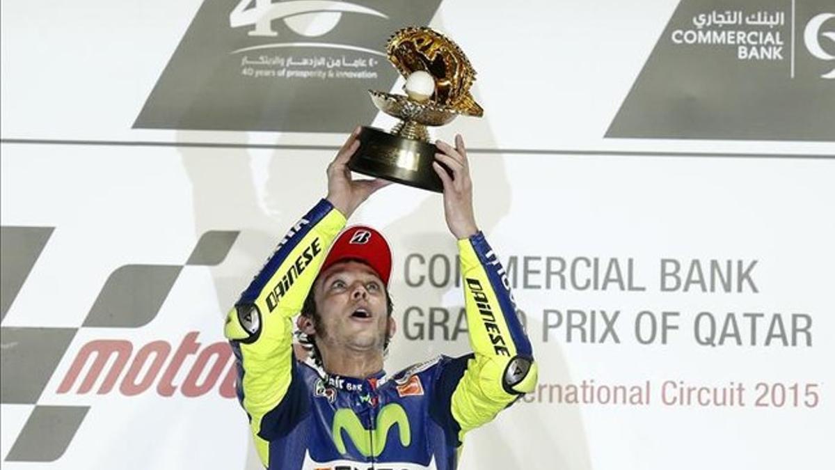 Valentino, en lo alto del podio de Qatar