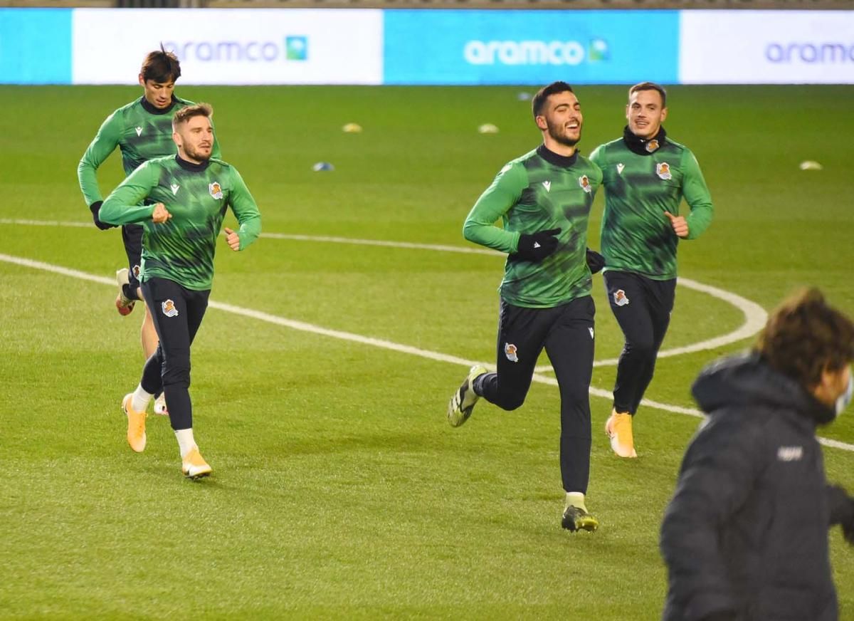 Entrenamiento de la Real Sociedad en el estadio El Arcángel