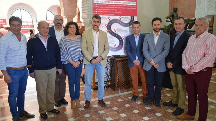 Alcaldes y secretarios generales socialistas de los municipios de la Costa del Sol occidental de Málaga ha hecho una comparecencia conjunta.