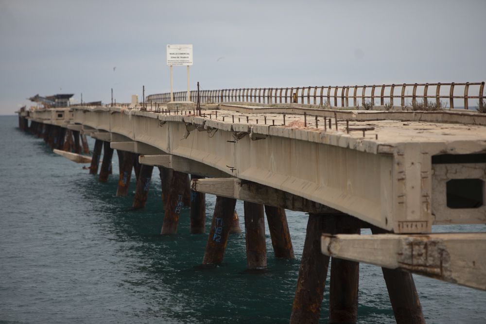 Inicio de las obras en el Pantalán del Port de Sagunt.