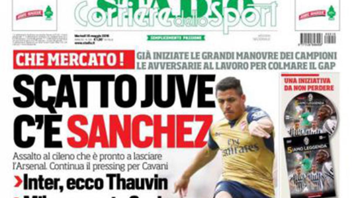 La prensa italiana destaca el interés por Alexis Sánchez.