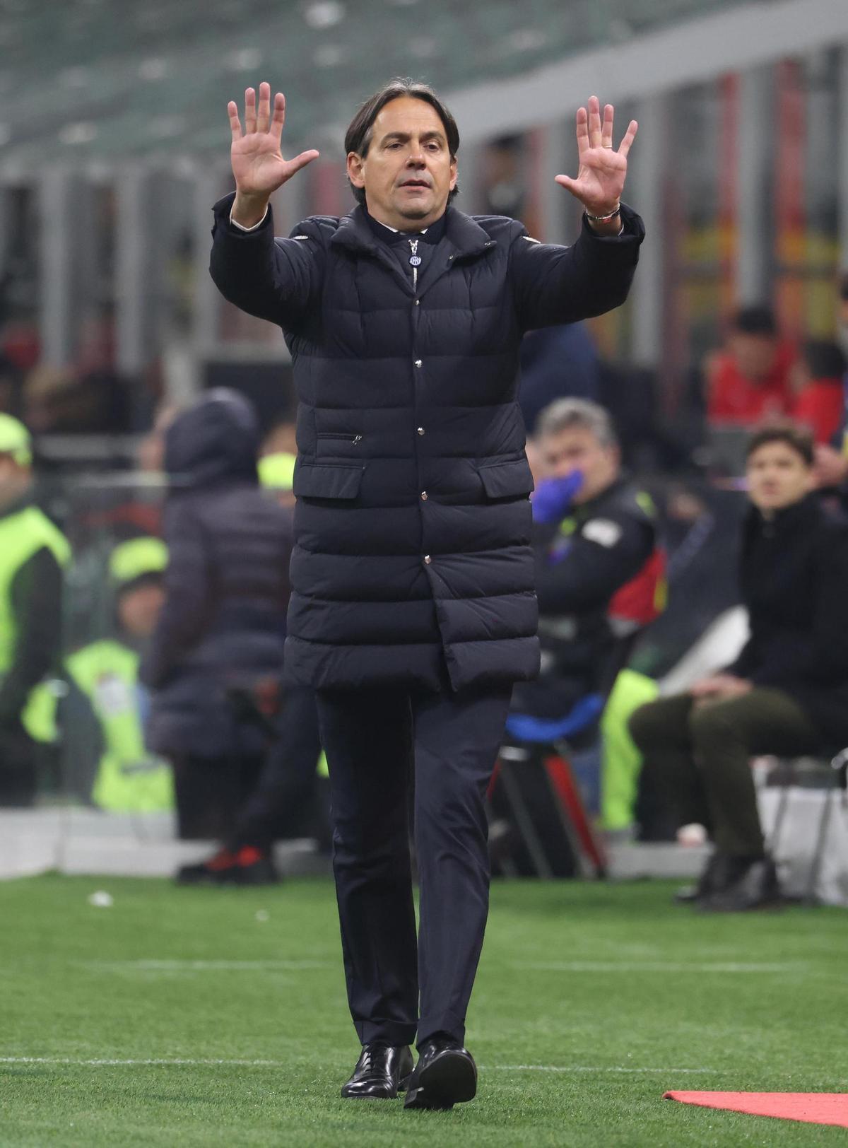 Inzaghi, durante el partido ante el Milan