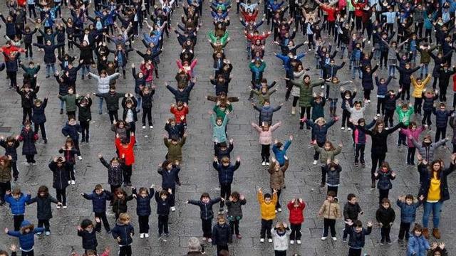 Los niños de la Medalla Milagrosa, durante el acto de 2017.
