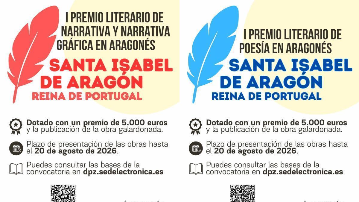 Cartel de la primera edición de los premios Santa Isabel de Aragón, reina de Portugal