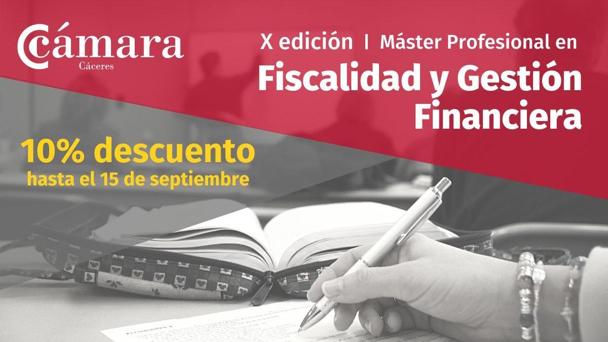 X edición del Máster en Fiscalidad y Gestión Financiera de Cámara de Comercio.