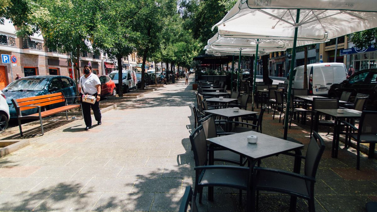 Terrazas en el bulevar de Ibiza, en Madrid.