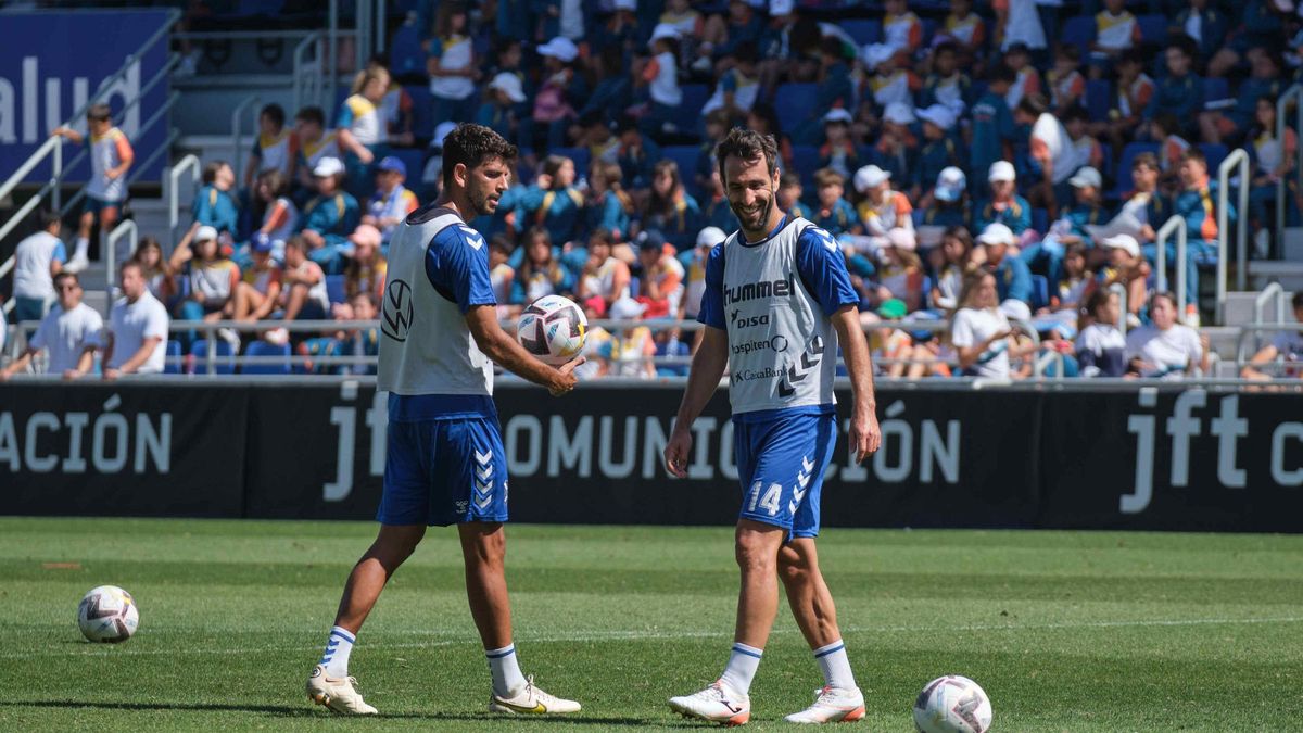 Javi Alonso y Carlos Ruiz en el entrenamiento de este viernes.
