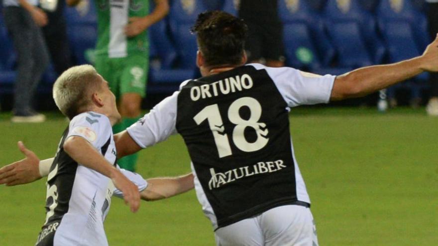 Celebración de un gol del Castellón.