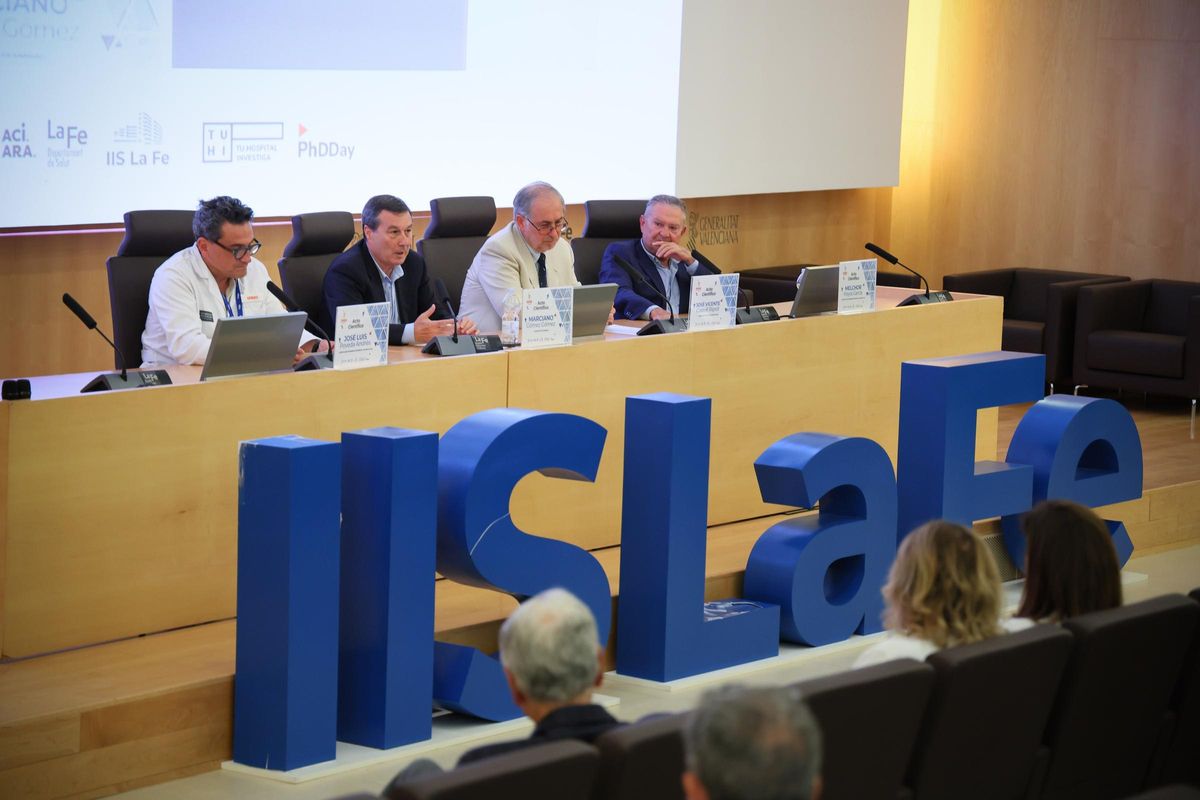 El conseller de Sanidad, Marciano Gómez, en el acto de balance del ISS La Fe.