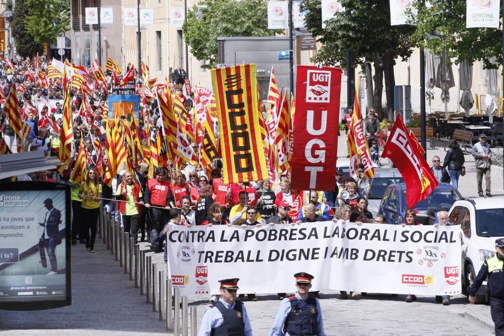 Manifestació del primer de maig a Girona