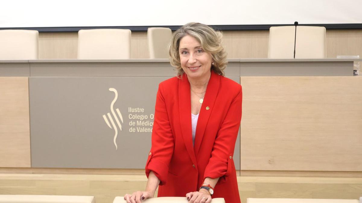 Mercedes Hurtado, en la sede del Colegio de Médicos de Valencia.