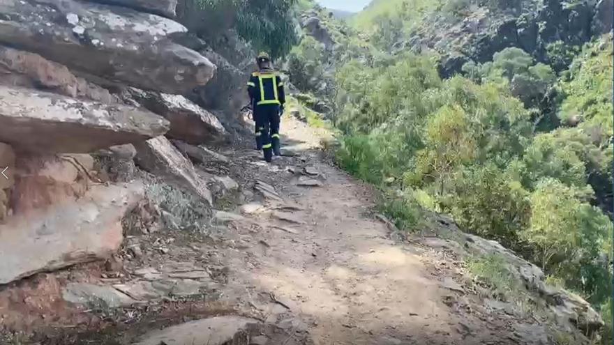 Rescatan a un senderista que se cayó en la zona de escalada La Guitarrilla, en el municipio de Arucas