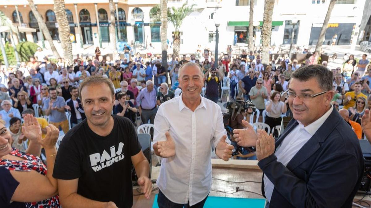 Acto de Joan Baldoví el pasado sábado en la Explanada de Alicante.