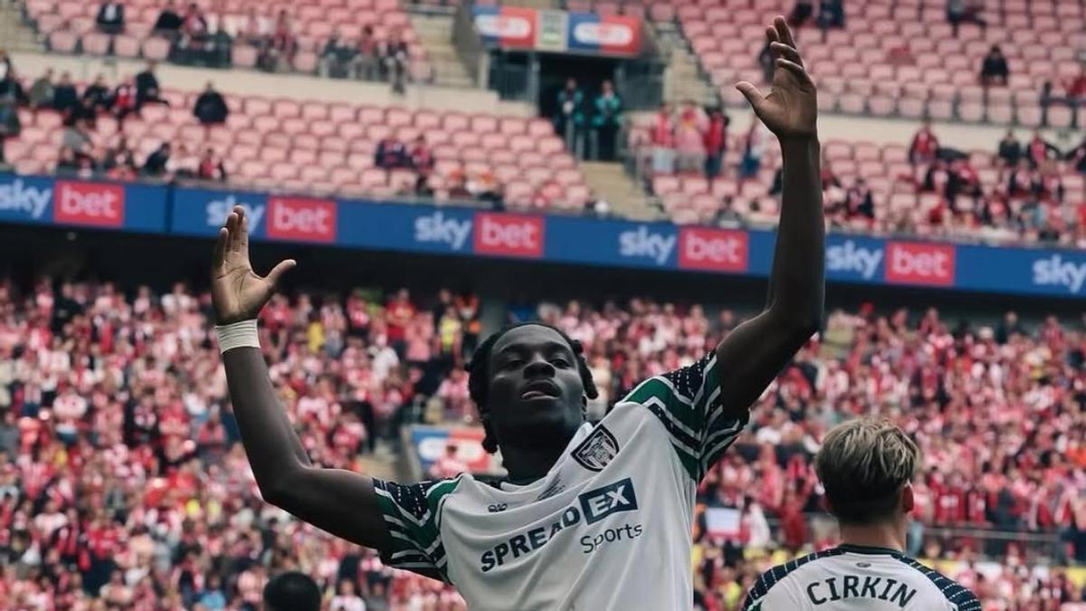 Eliezer Mayenda, celebrando el gol frente al Sheffield United.