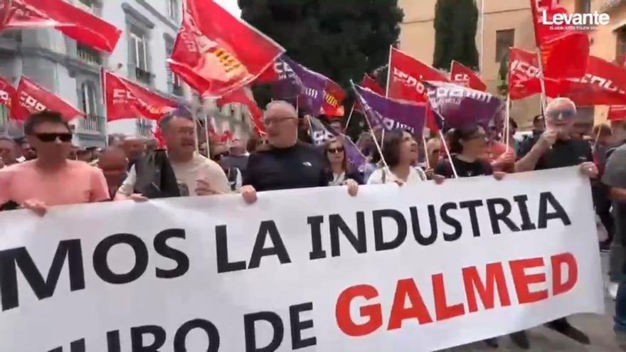Protesta de la plantilla de Galmed en Valencia