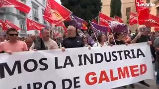 Los trabajadores de Galmed protestan en Valencia