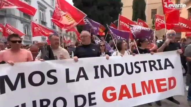Los trabajadores de Galmed protestan en Valencia