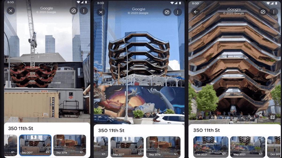 Google Street View permitirá retroceder en el tiempo desde la aplicación de iOS y Android.