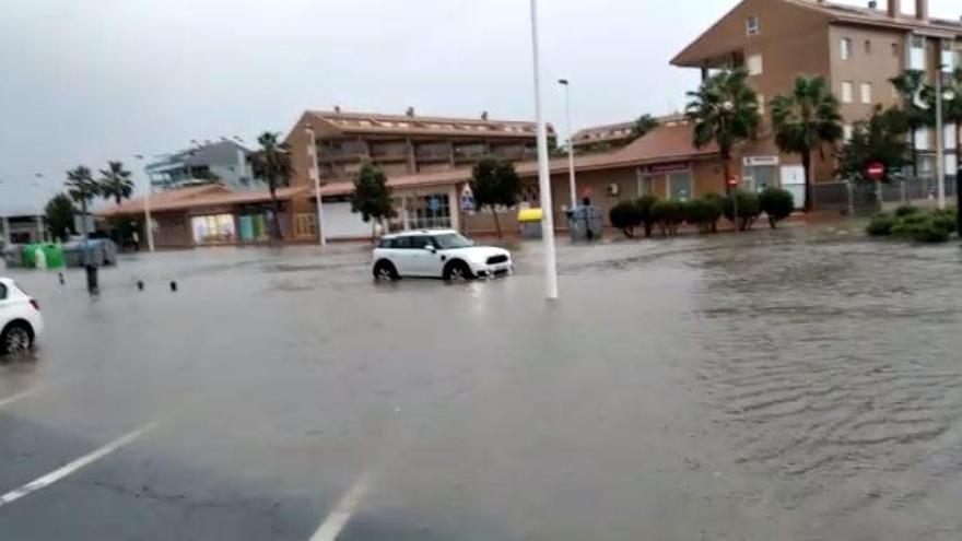 Fuertes lluvias en el casco histórico de Xàbia