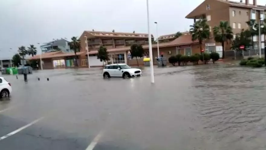 Fuertes lluvias en el casco histórico de Xàbia