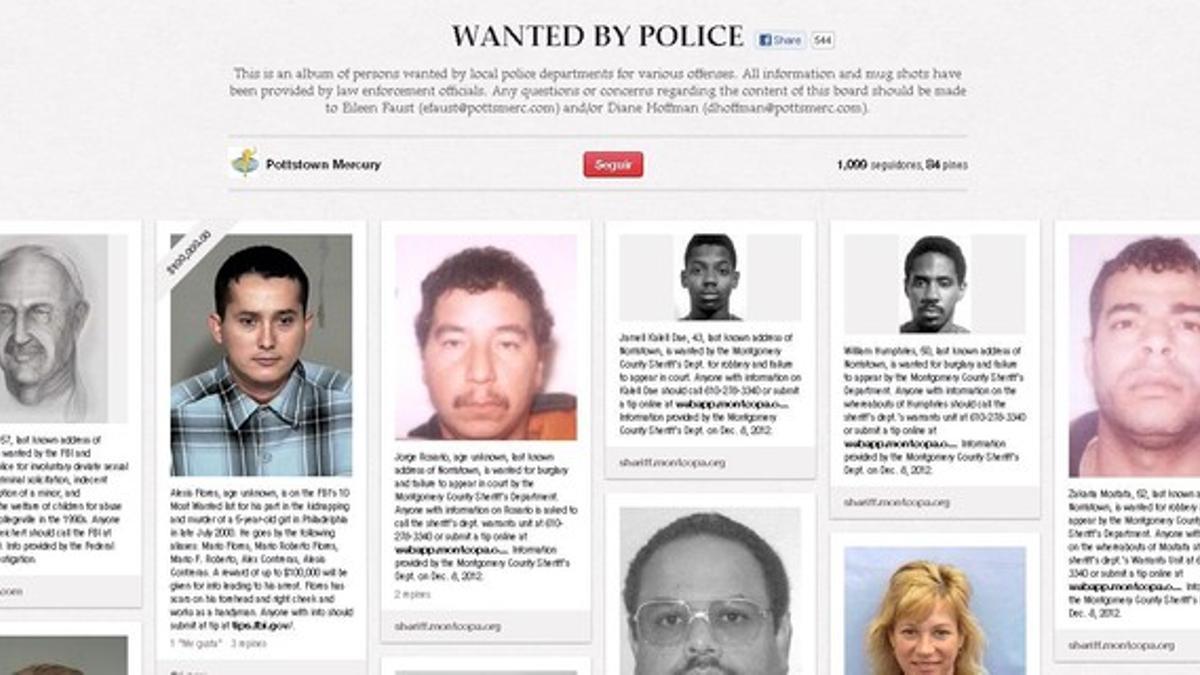 Captura del tablero 'Wanted by Police' del rotativo local The Mercury