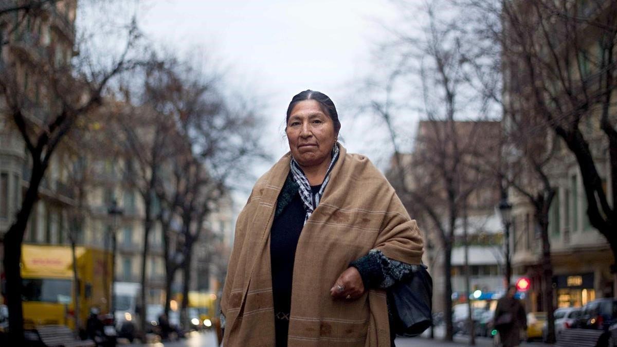 Esther Morales, hermana de Evo Morales, en una imagen del 2012, en Barcelona.
