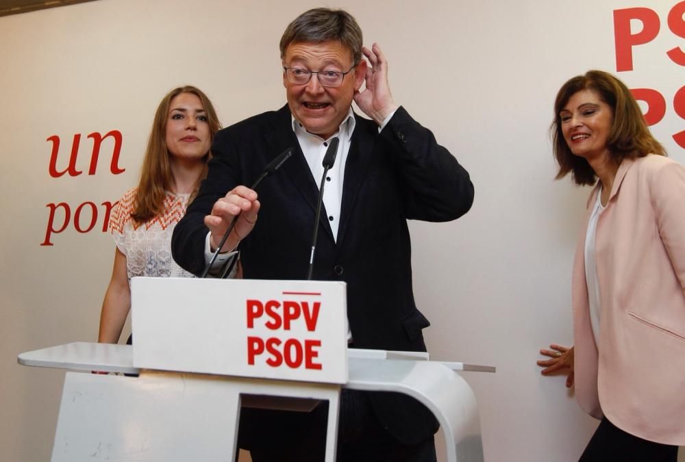 Ximo Puig en la sede del PSOE