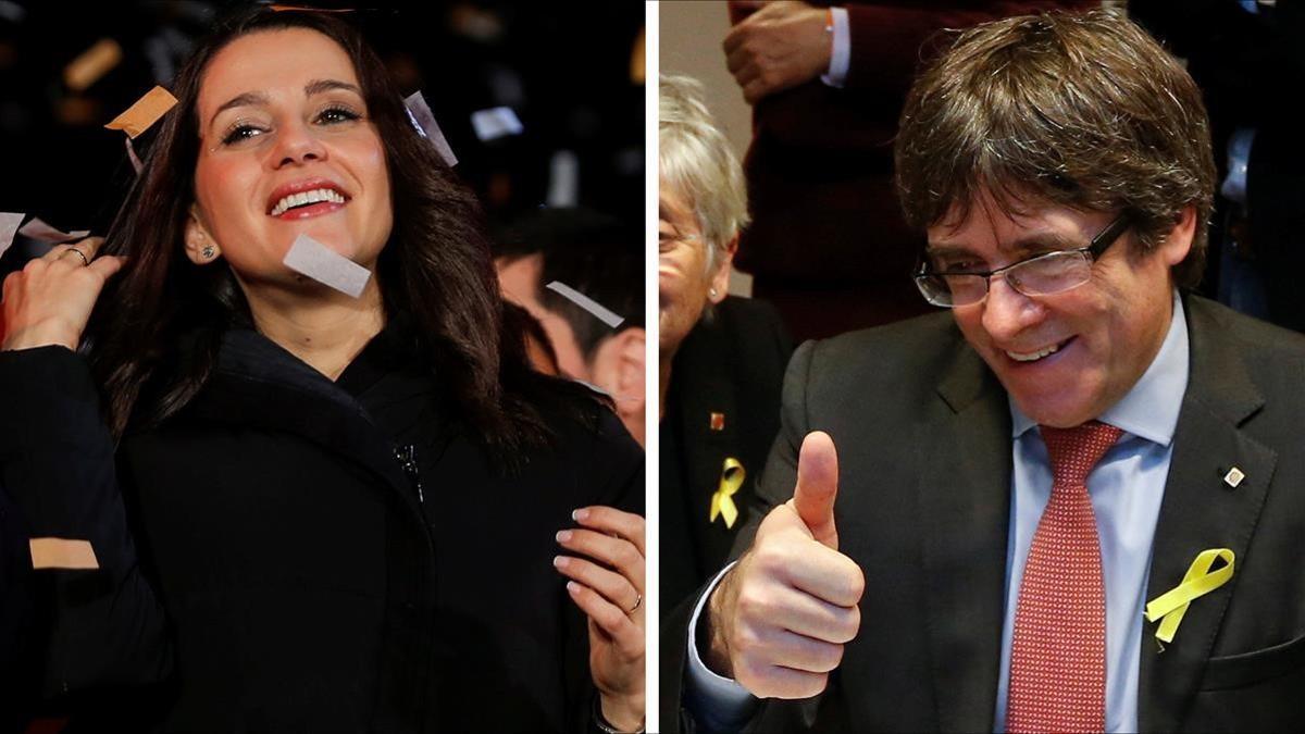 Inés Arrimadas y Carles Puigdemont