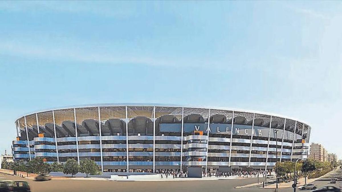 Una imagen del nuevo estadio proyectado para el Valencia