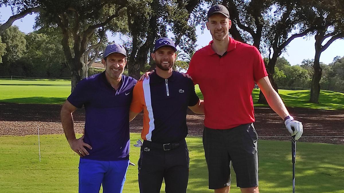 Pau Gasol disfruta del golf junto a Adri Arnaus y Luis Figo, en Valderrama