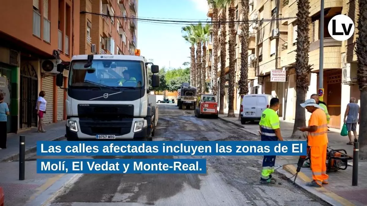Estas son las calles de Torrent afectadas por las obras de asfaltado en julio
