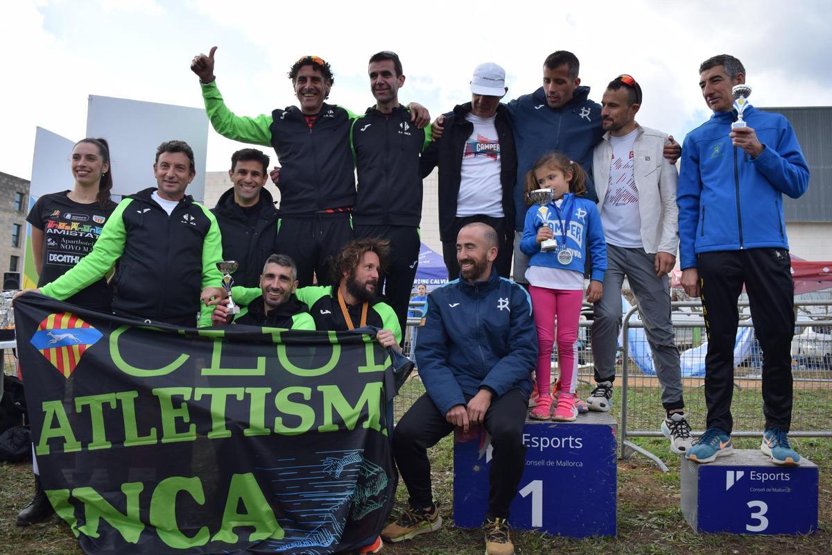 Atletismo. Podio del Balear masculino por clubes de veteranos