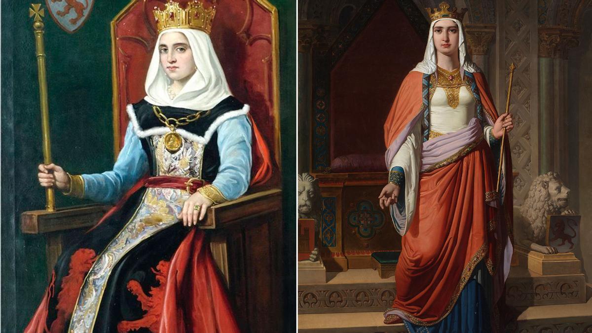 A la izquierda, Urraca Alfonso, "la asturiana"; a la derecha, La reina Urraca I de León