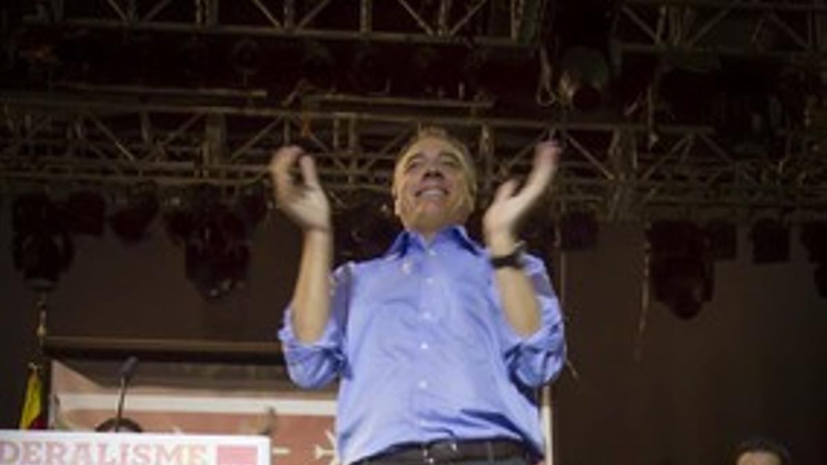 Pere Navarro en el acto de final de campaña.