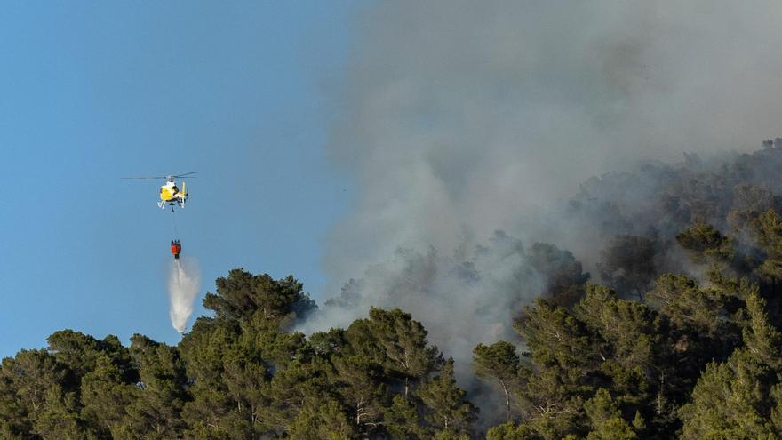 Imágenes del primer incendio de la temporada en Ibiza